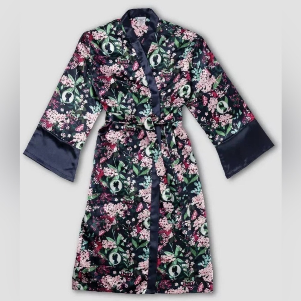 Netflix Women’s Bridgerton Floral Satin Robe Size M/L